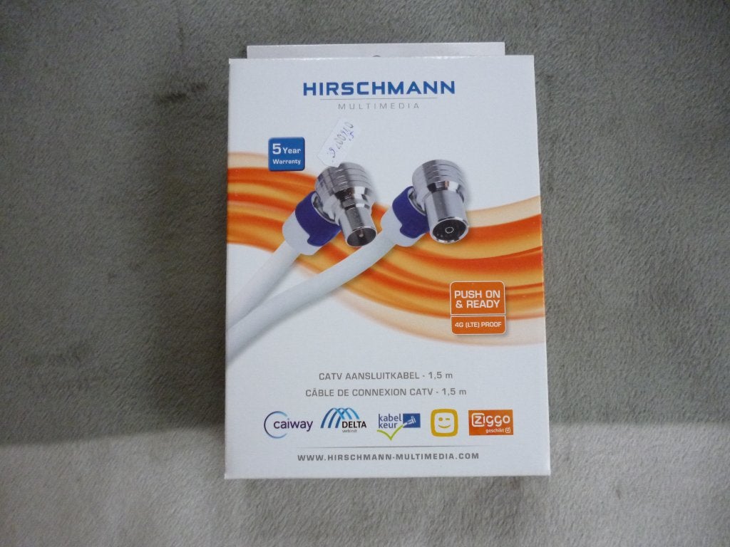 antenne kabel coaxkabel hirschmann 1,5 m NIEUW, Ophalen of Verzenden, Nieuw, Minder dan 2 meter, Coaxiale kabel