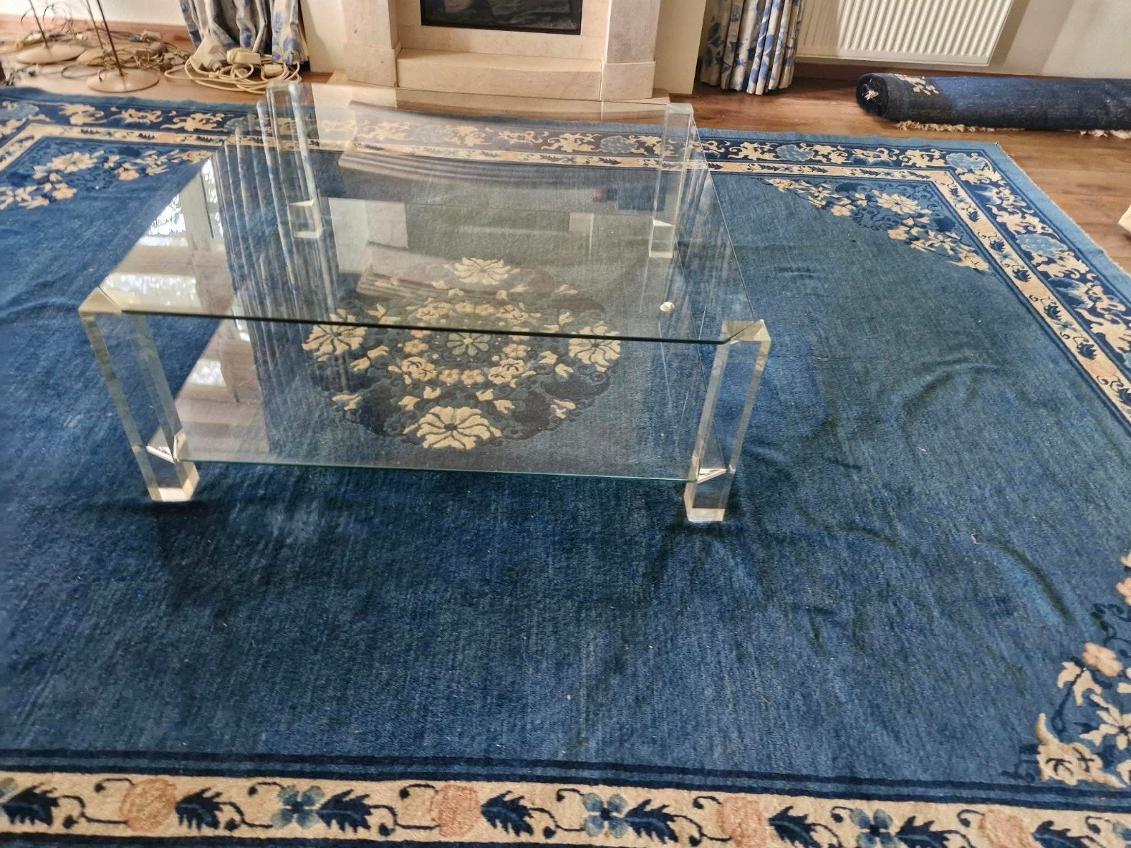 - Lucite glazen salontafel, Huis en Inrichting, Tafels | Salontafels, Ophalen of Verzenden, Minkmaatstraat 126, Kringloop Laares
