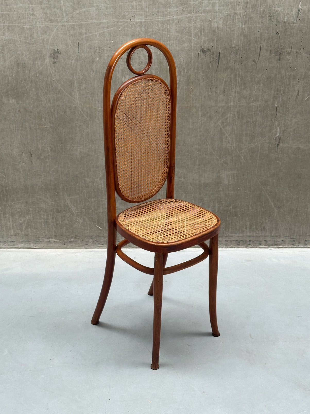 Thonet stoel nr. 17 'Lange Jan' met Weens vlechtwerk, Ophalen, Gebruikt, Bruin, Thonet