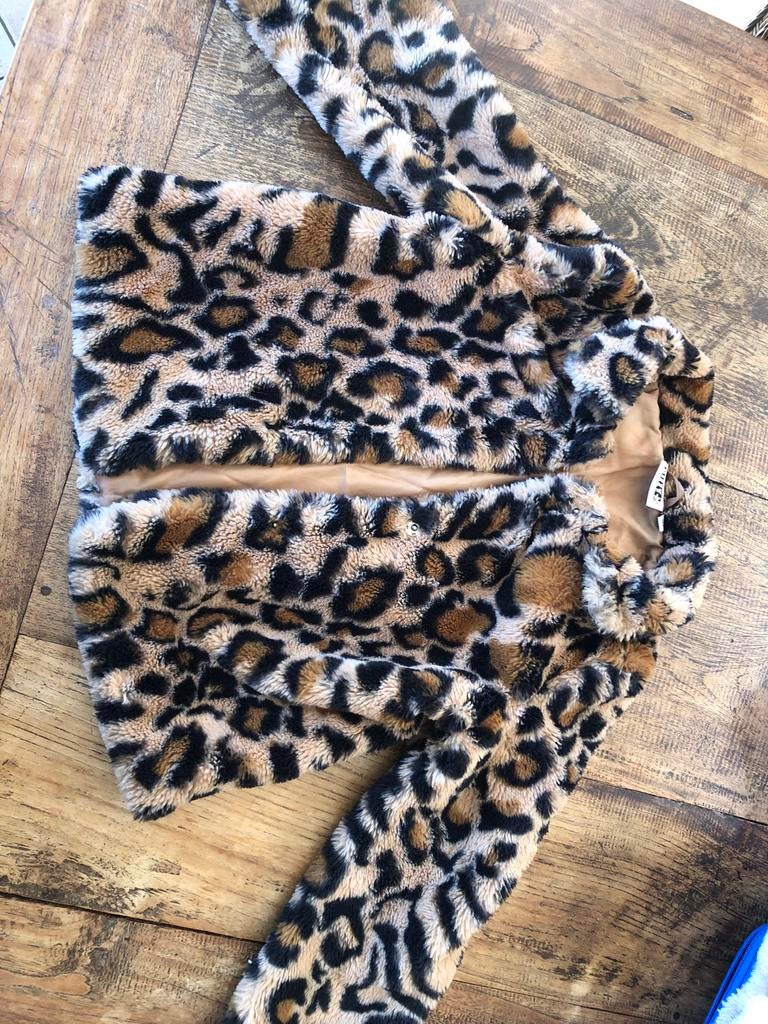 Leopard print jasje maat 134, Kinderen en Baby's, Kinderkleding | Maat 134, Ophalen of Verzenden, Gebruikt, Meisje, Jas