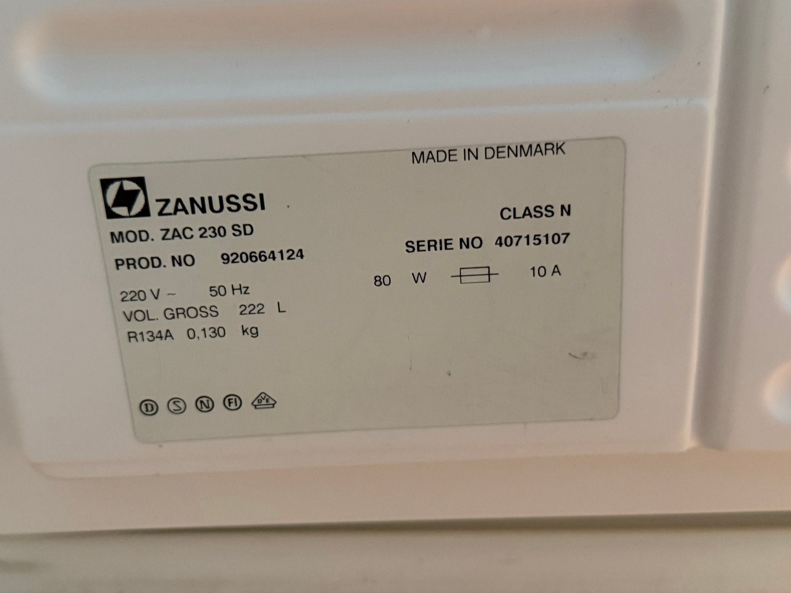 Zanussi ZAC 230 SD Vrieskist - 222L - Wit