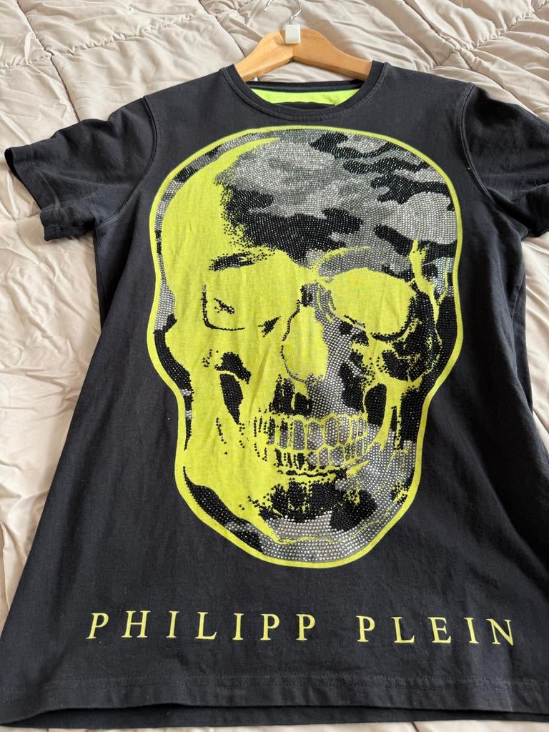 Philipp Plein T-shirt met doodshoofdprint, Kleding | Heren, Ophalen, Zo goed als nieuw, Maat 48/50 (M), Zwart