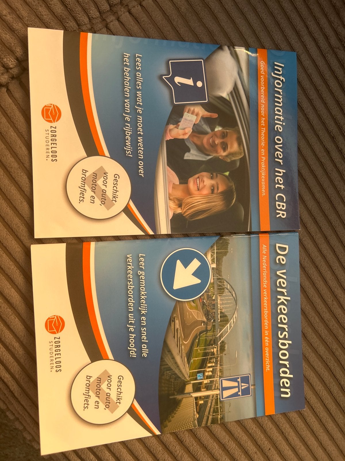 Zorgeloos Studeren: CBR Info & Verkeersborden Boekje, Boeken, Studieboeken en Cursussen, Ophalen of Verzenden, Zo goed als nieuw