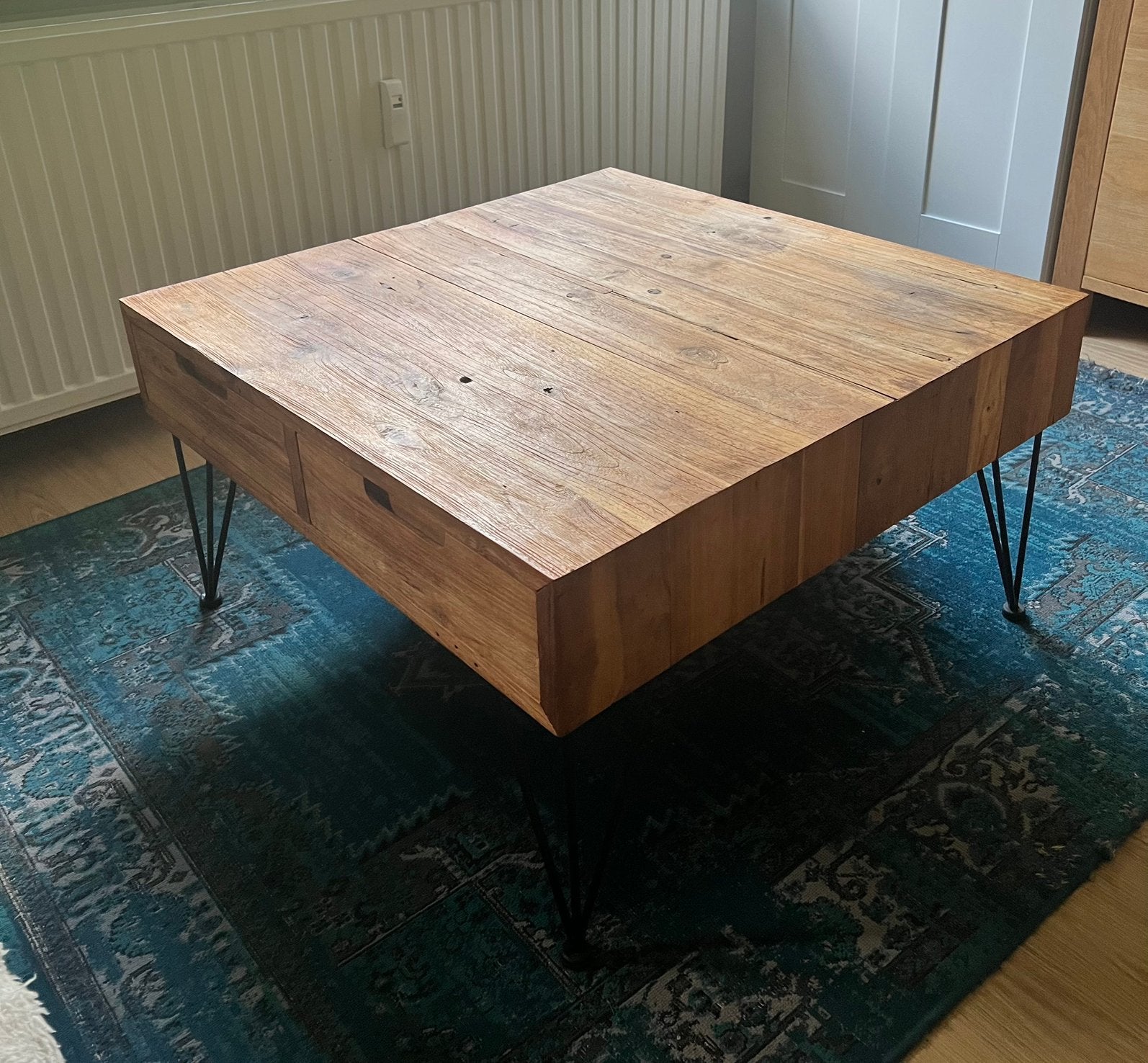Houten salontafel, Gebruikt, 50 tot 100 cm, 50 tot 100 cm, Robuust landelijk