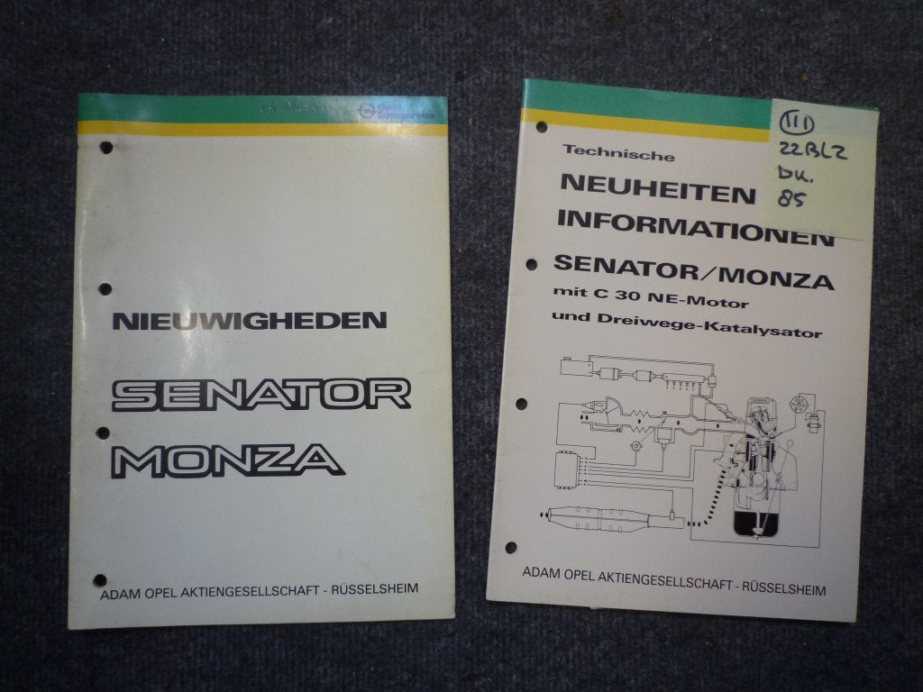 Opel Monza Senator-A2 Nieuwigheden 1983 NL/ 1985 Duits, Auto diversen, Handleidingen en Instructieboekjes, Ophalen of Verzenden