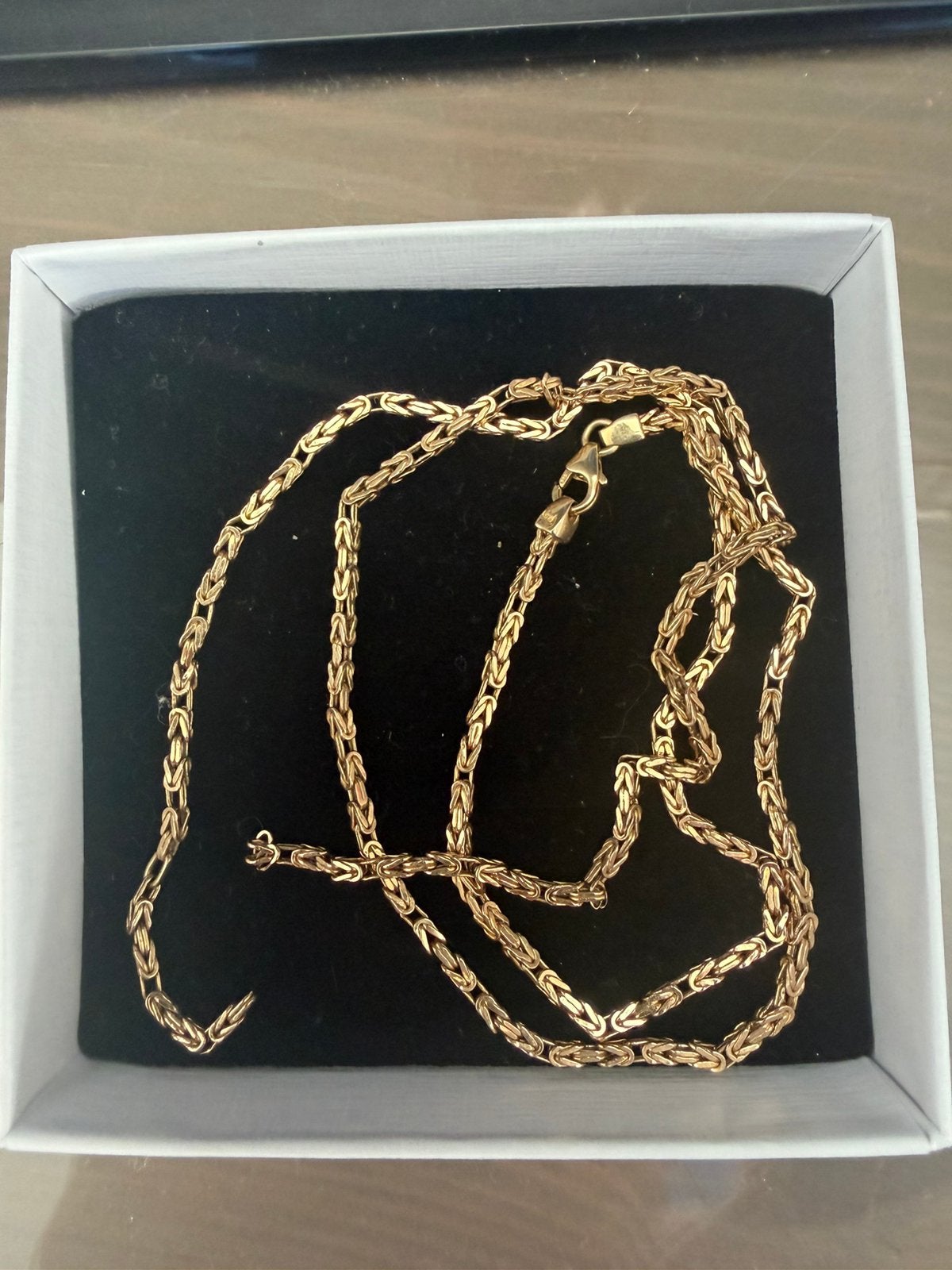 Gouden 14k koningsketting kapot, Minder dan 4 cm, Ophalen of Verzenden, Zo goed als nieuw, Goud
