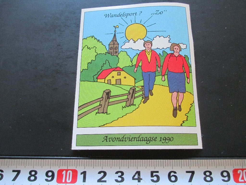 sticker Avondvierdaagse 1990 Wandelstport ?  " ZO ", Verzamelen, Ophalen, Zo goed als nieuw