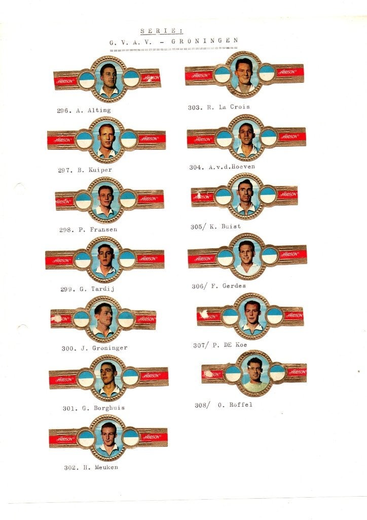 SIGARENBANDEN HUDSON VOETBALPLOEGEN, Ophalen of Verzenden, Nieuw, Sigarenbandjes