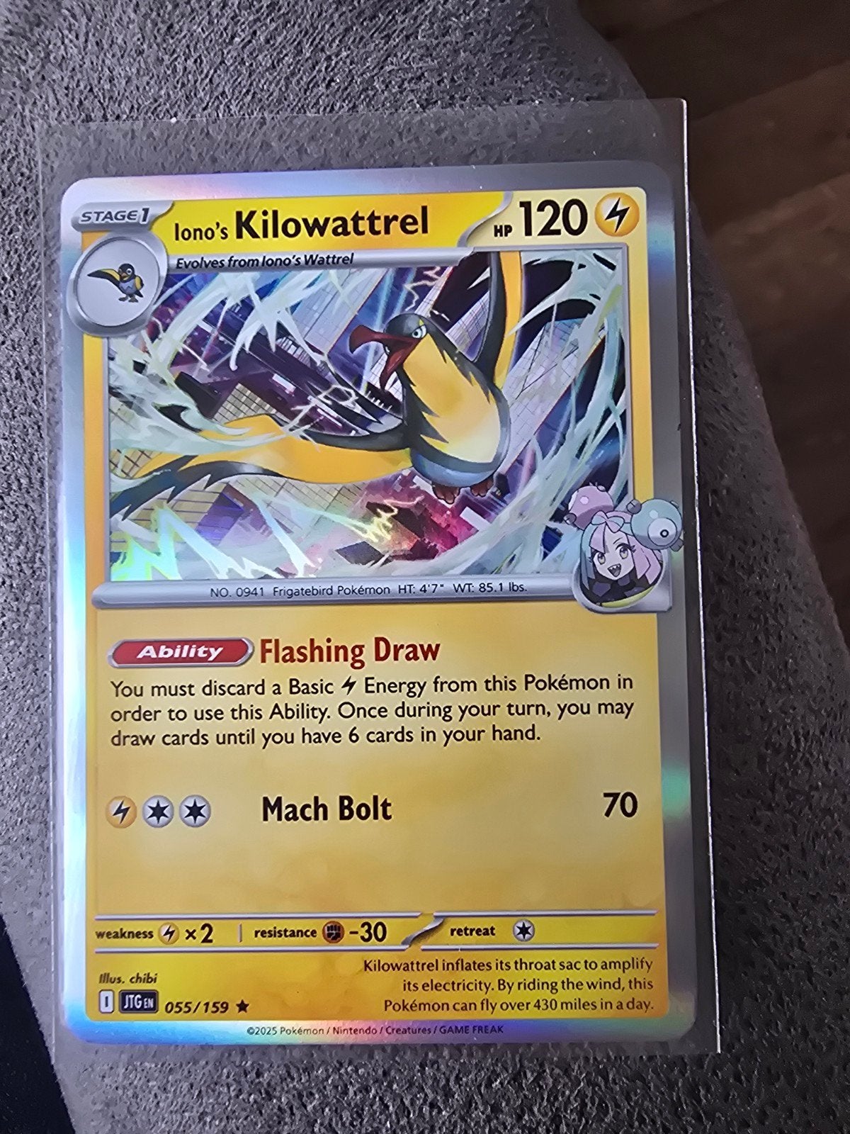 Pokémon Kaart: Iono's Kilowattrel 055/159 JIGEN, Ophalen of Verzenden