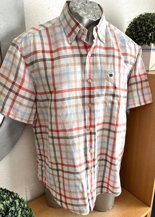 State of Art korte mouw overhemd maat M/L, Kleding | Heren, Overhemden, Ophalen of Verzenden, Zo goed als nieuw, Blauw, Halswijdte 39/40 (M)