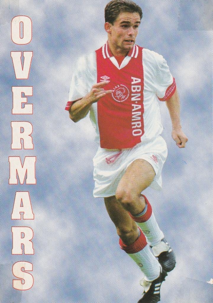 kaart Marc Overmars Ajax Amsterdam (Ajax-art nr. 7), Ophalen of Verzenden, Zo goed als nieuw, Ajax, Poster, Plaatje of Sticker