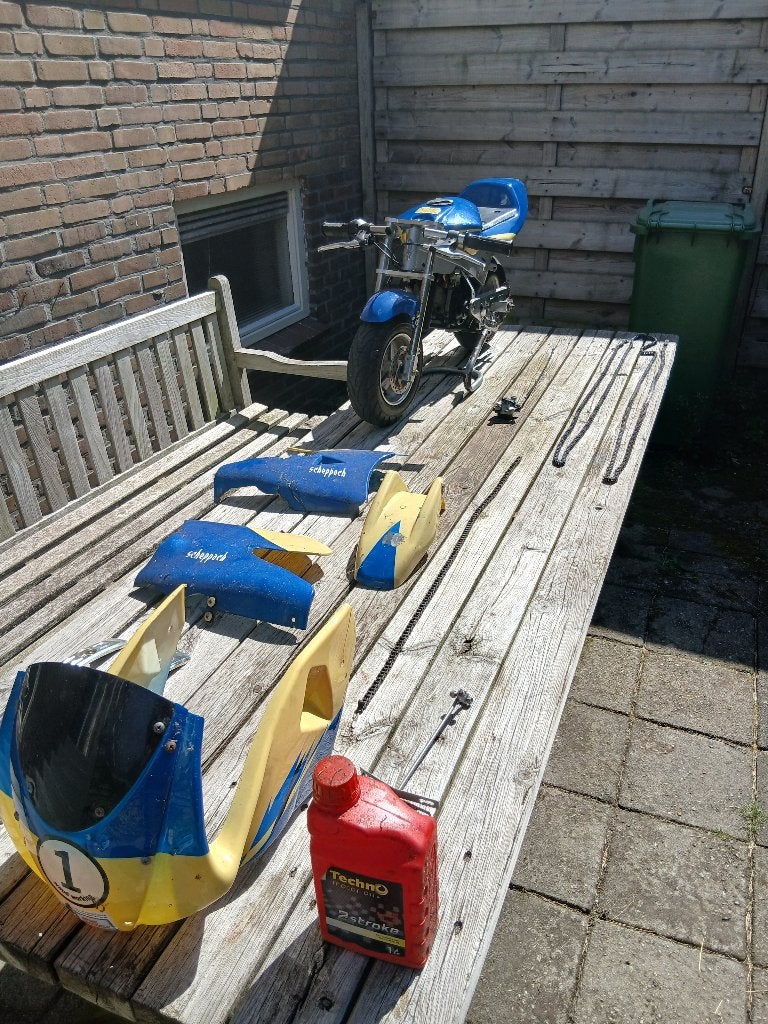 Minibike+onderdelen, Fietsen en Brommers, Minibikes, Midibikes en Pitbikes, Ophalen, Gebruikt, Overige typen, Minibike
