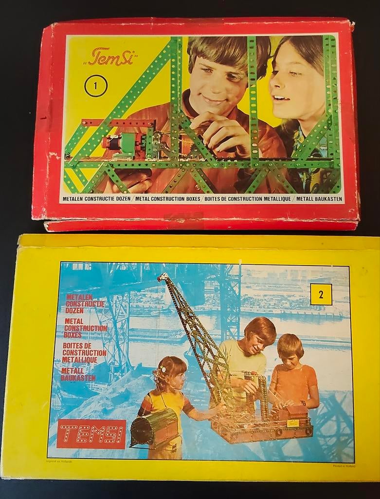 Vintage Temsi Metalen Constructie Dozen - Set 1 & 2, Ophalen of Verzenden, Gebruikt