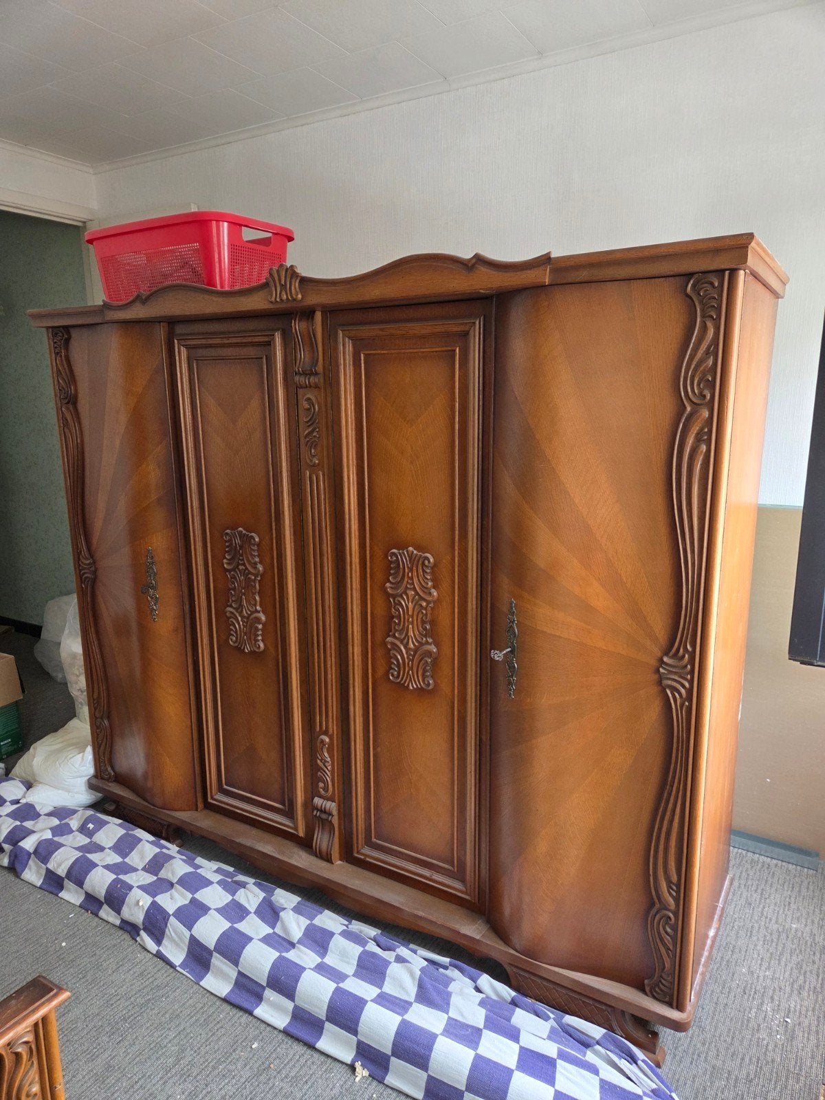 GRATIS vintage slaapkamer set jaren 1960 (Belgie), Ophalen, Gebruikt, Tweepersoons, Vintage