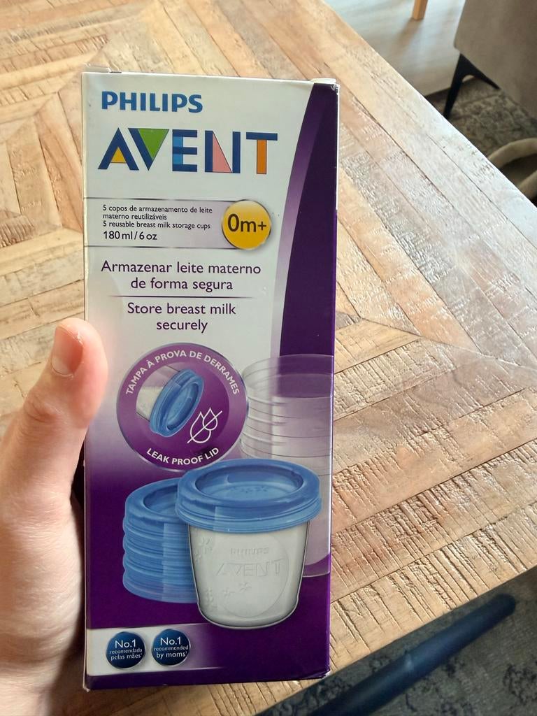 Philips Avent Bewaarbekers Moedermelk 180ml (5 stuks), Ophalen of Verzenden, Nieuw, Overige typen