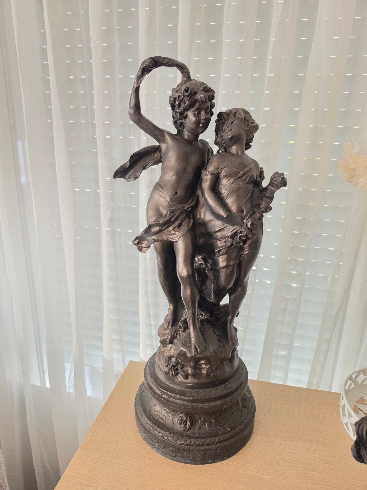 Prachtig Brocante Beeld van Twee Putti, Ophalen of Verzenden