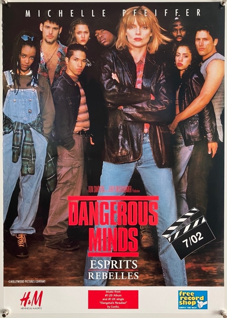 Dangerous Minds (1995) - Originele filmposter, Ophalen of Verzenden, Zo goed als nieuw, A1 t/m A3, Film en Tv
