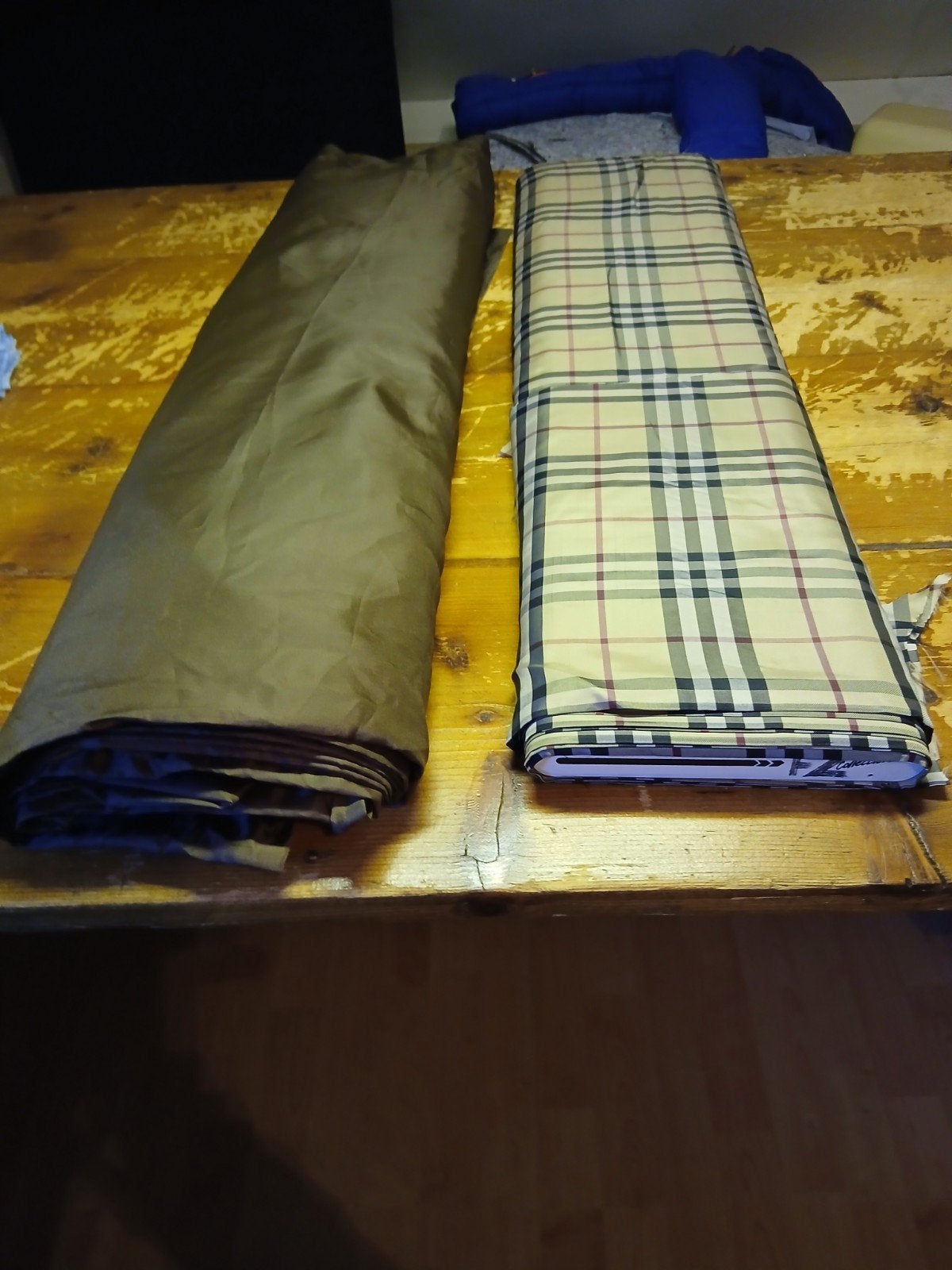 Voeringstof: effen bruin en Burberry-stijl ruit, Bruin, 120 cm of meer, 200 cm of meer, Ophalen of Verzenden
