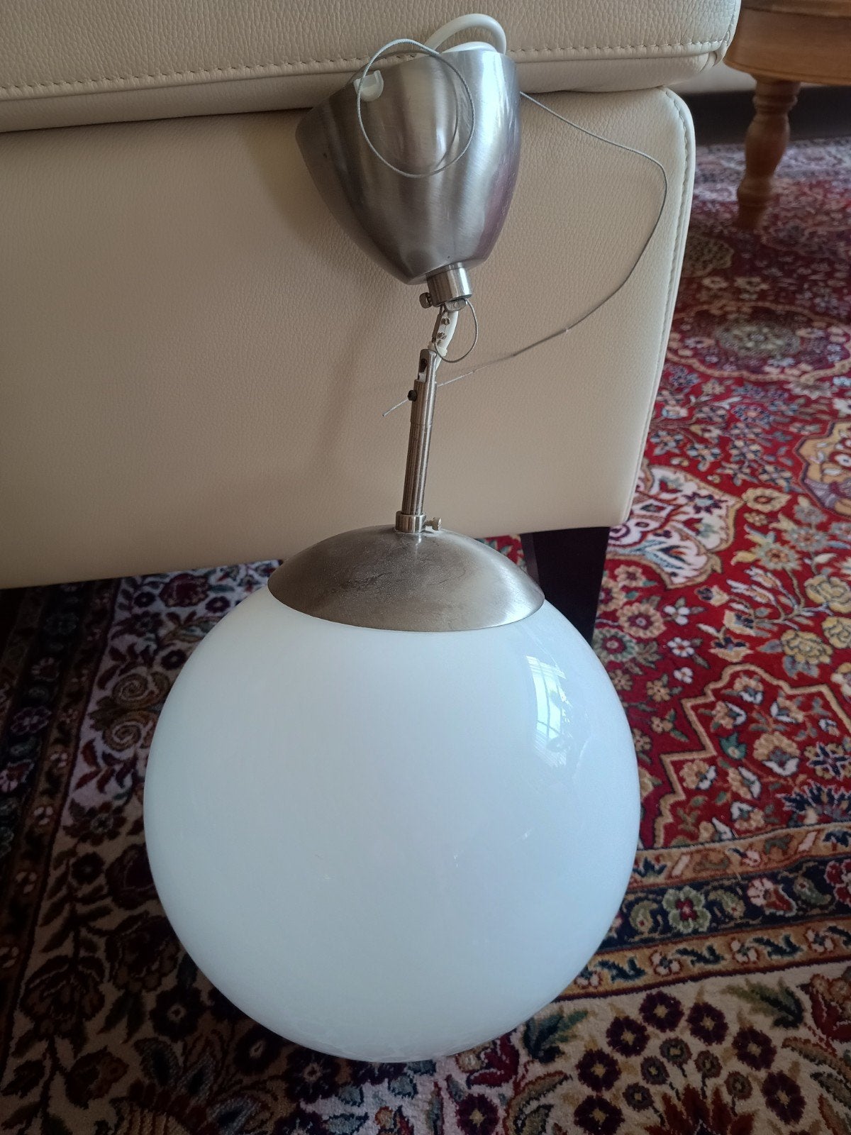 Mooie bol vormige Lillholmen Ikea lamp 29 cm doorsnede, Ophalen, Zo goed als nieuw, Glas
