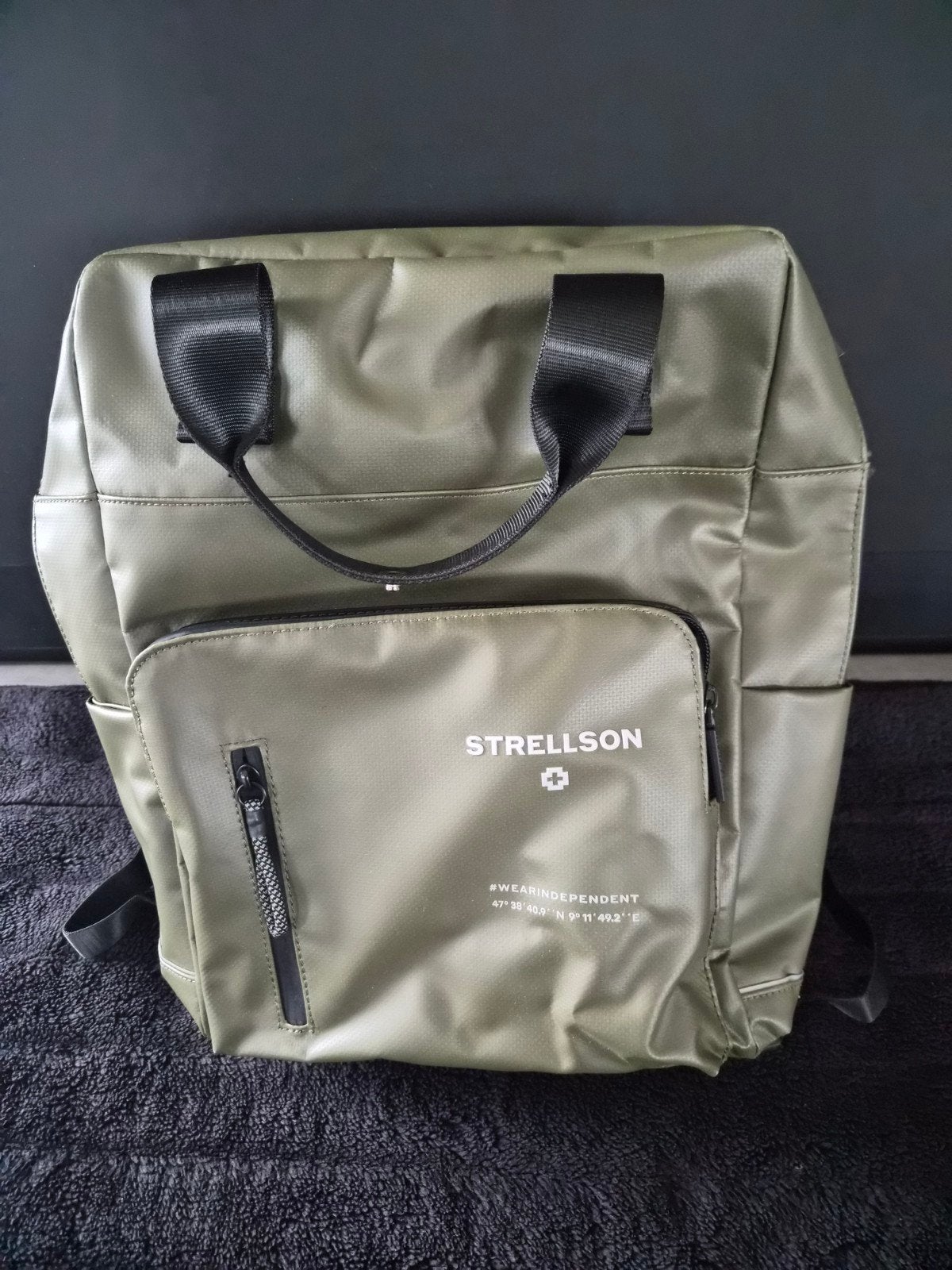 Strellson design rugzak handtas laptoptas, Ophalen of Verzenden, Groen, 30 cm of meer, Minder dan 35 cm