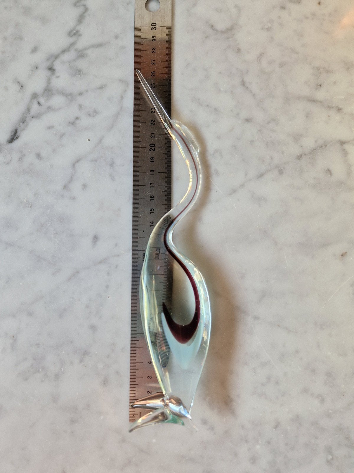 Glazen reiger beeldje - Murano stijl, Meerkleurig, Ophalen of Verzenden, Zo goed als nieuw, Modern