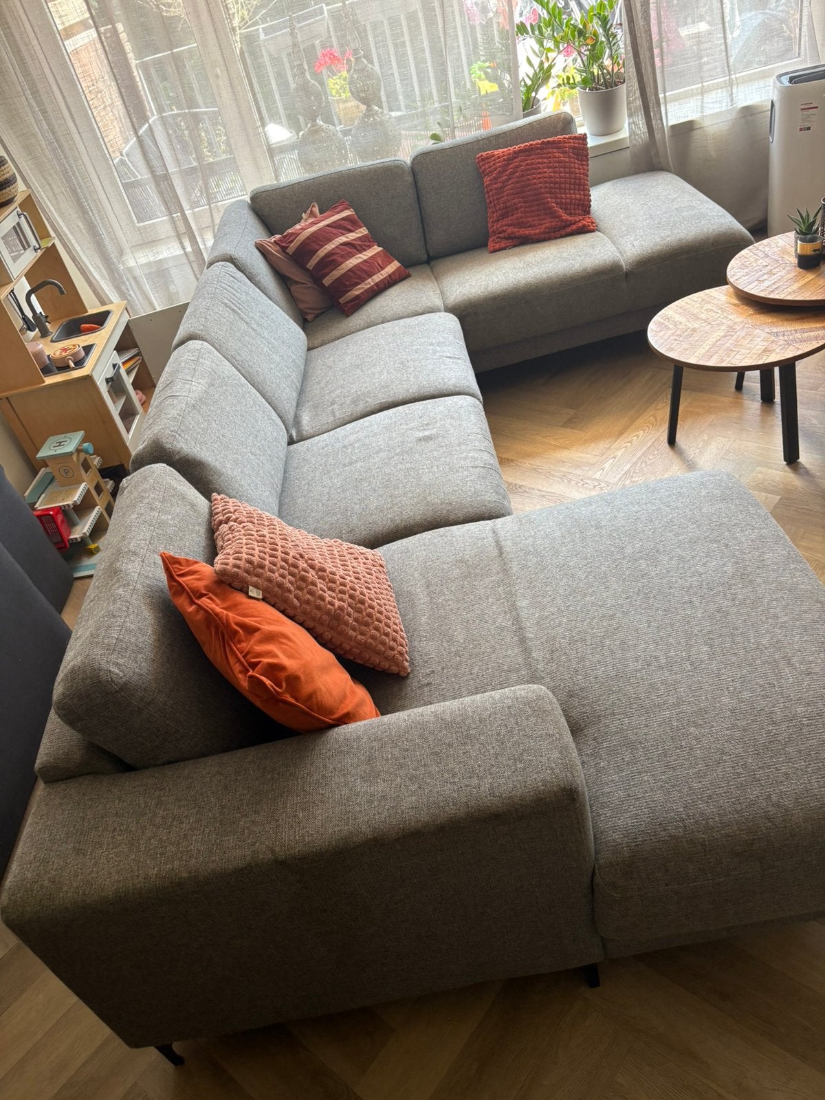 Nette U bank met nog 3j garantie vlekken/reparatie, Huis en Inrichting, Ophalen, Gebruikt