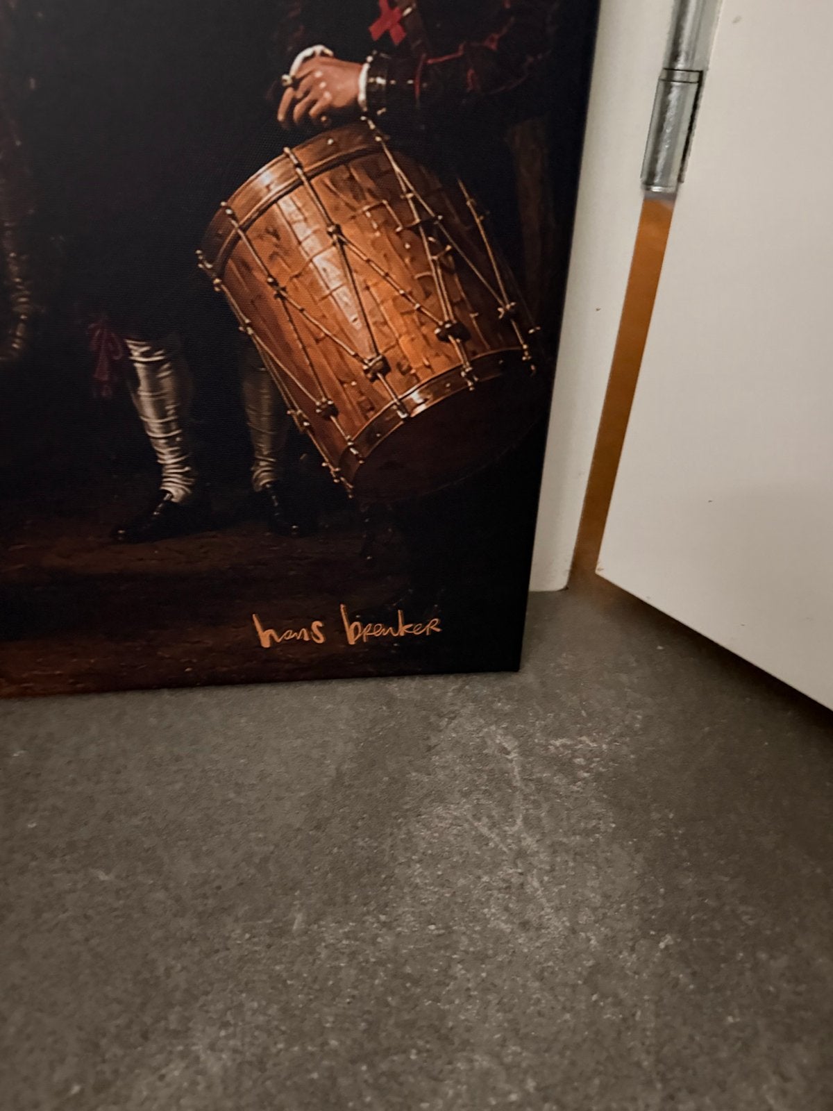 LDe Nachtwacht met Amsterdamse kruizen - Hans Breuker, Doek, Portret of Personen, Ophalen of Verzenden, Gesigneerd