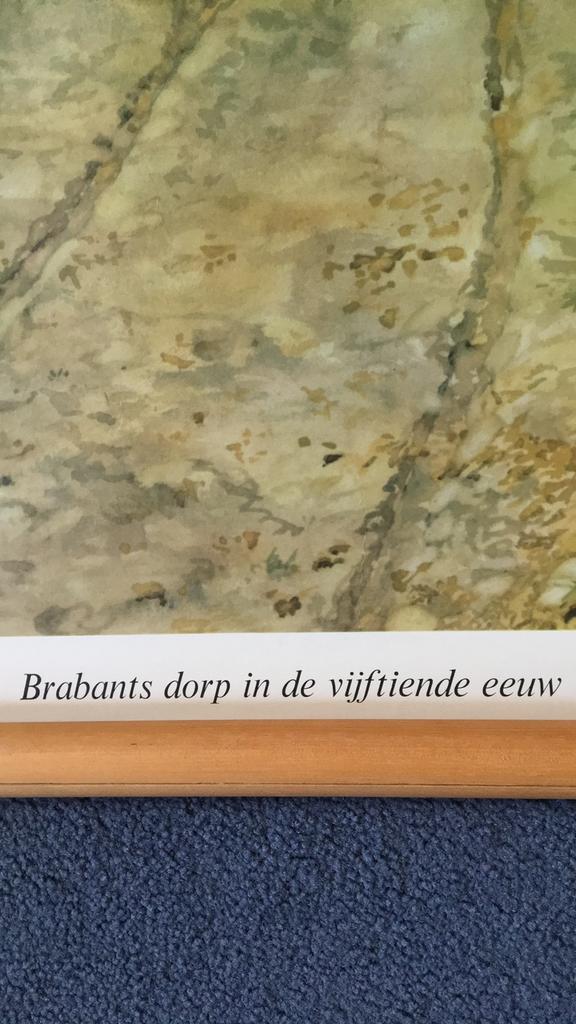 Vintage Schoolplaat brabants dorp, Antiek en Kunst, Ophalen, Geschiedenis