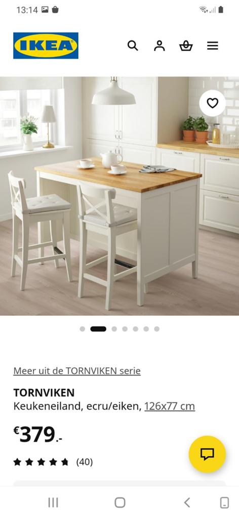Tornviken keukeneiland!, Ophalen, 50 tot 100 cm, Zo goed als nieuw, Minder dan 100 cm
