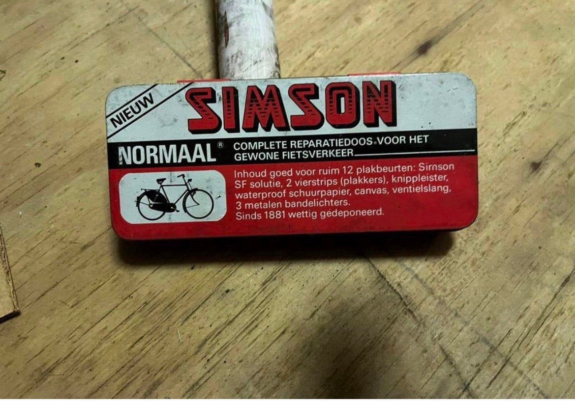 Vintage Simson blik/reparatie doos fiets, Ophalen of Verzenden, Gebruikt, Bandgereedschap