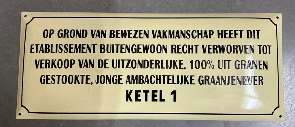 Emaille bord KETEL 1 graanjenever, Antiek en Kunst, Ophalen of Verzenden