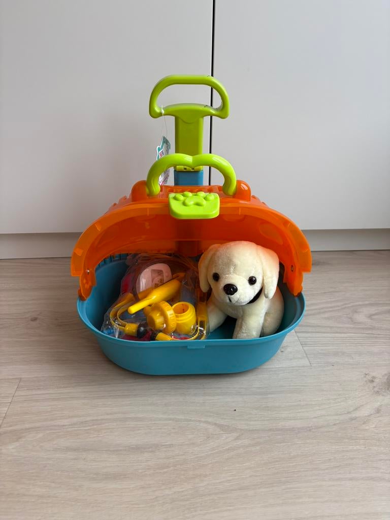 Hondenreismandje met knuffel, Kinderen en Baby's, Speelgoed | Knuffels en Pluche, Ophalen, Nieuw, Hond