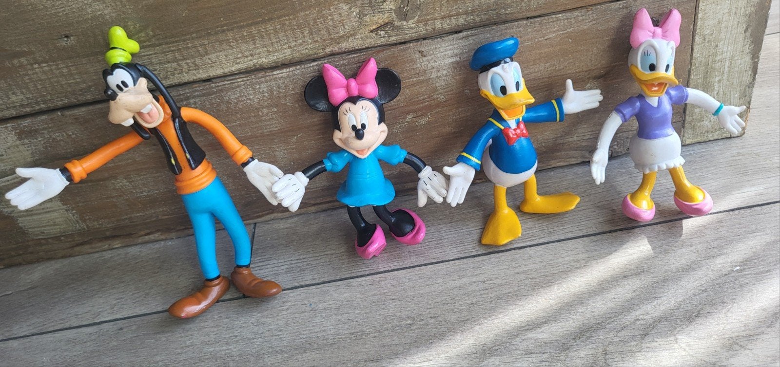 Disney Figuren: Donald, Katrien, Goofy en Minnie Mouse, Ophalen of Verzenden, Donald Duck, Gebruikt, Beeldje of Figuurtje