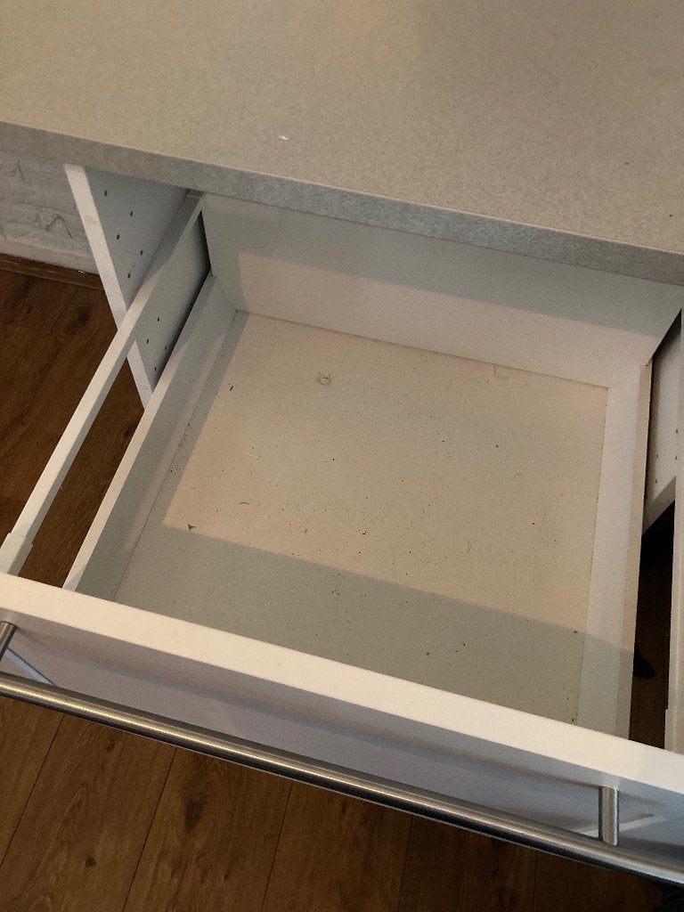 Ikea maximera lades keukenlades wit met achterkant en rails, Ophalen, Gebruikt