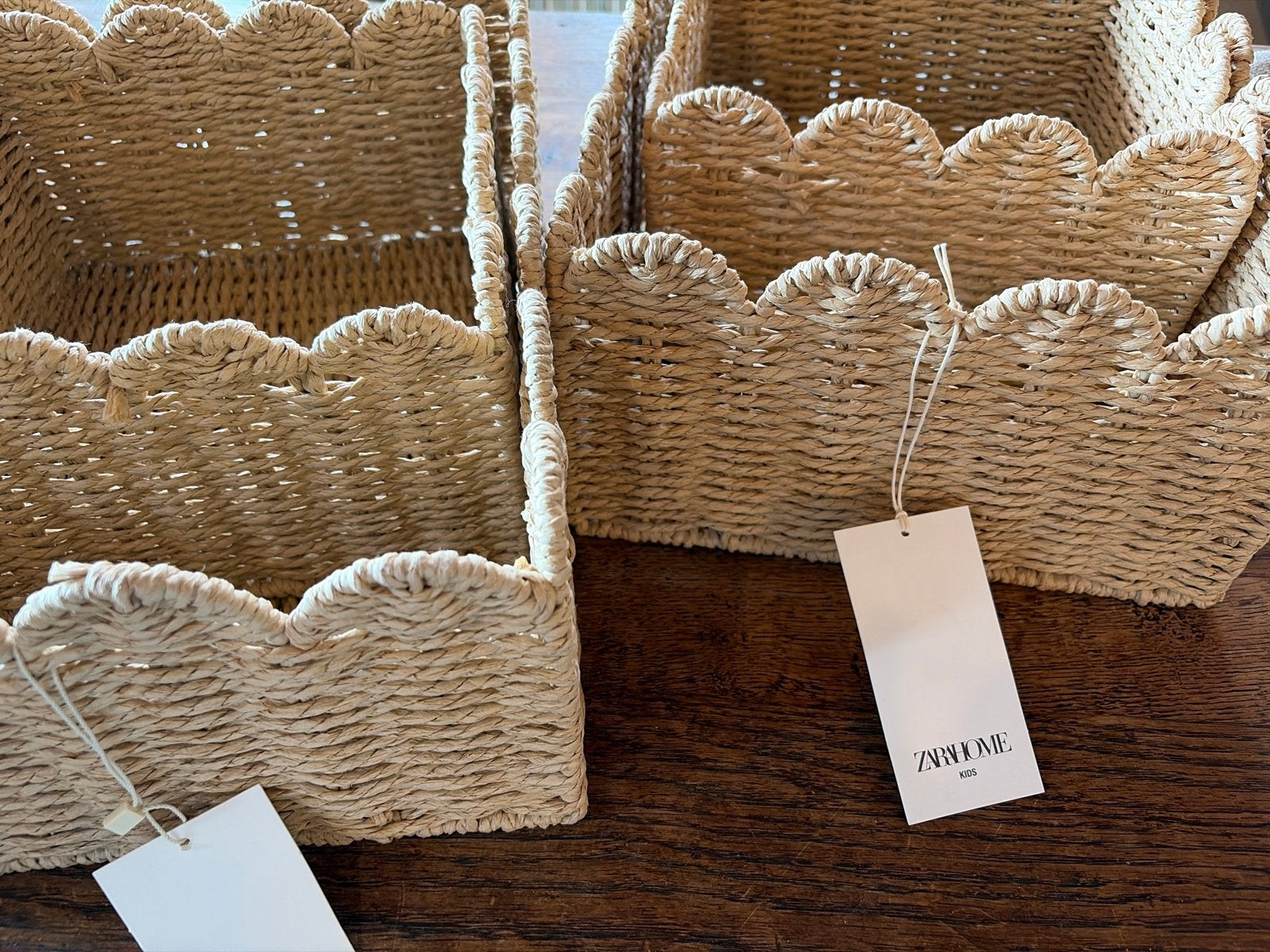 4 rotan manden Zara Home - ideaal voor kinderkamer/babykamer, Ophalen, Gevlochten, Mand, Zo goed als nieuw