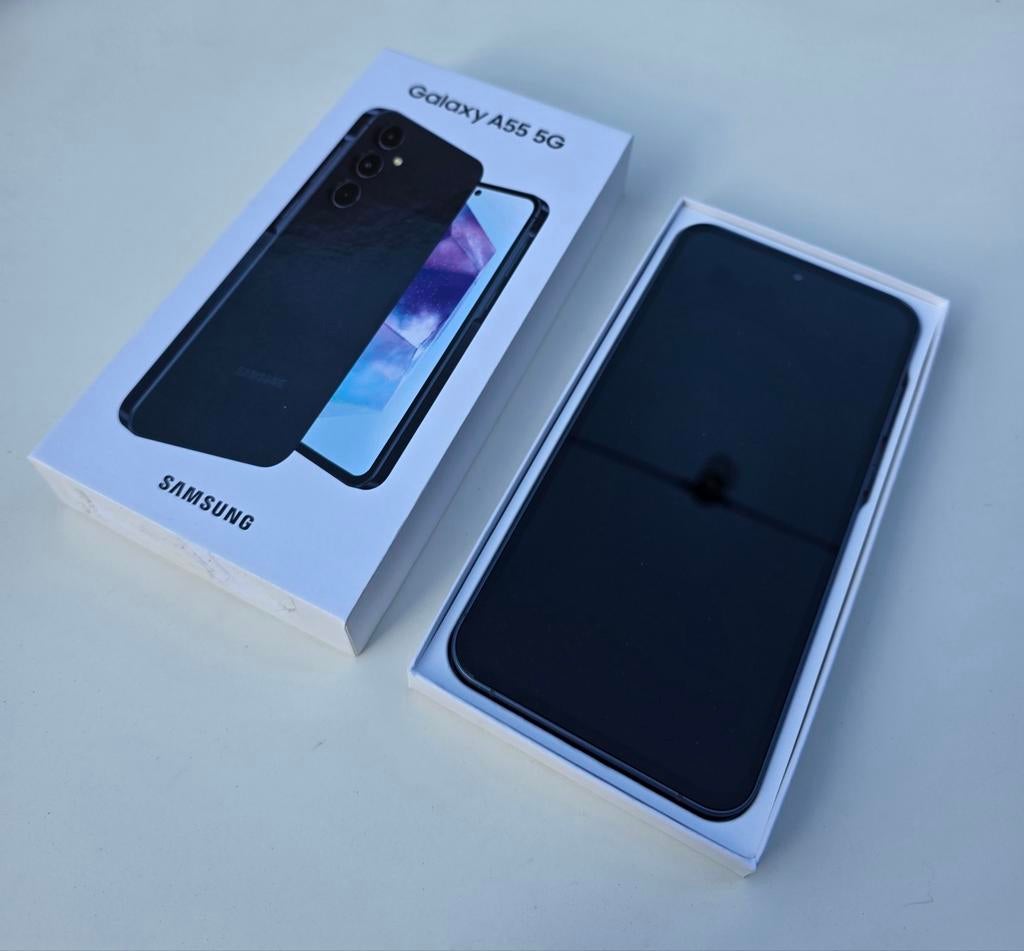 Samsung Galaxy A55 5G - 128GB - Awesome Navy (Donkerblauw), Telecommunicatie, Mobiele telefoons | Samsung, Ophalen, Zwart, Touchscreen