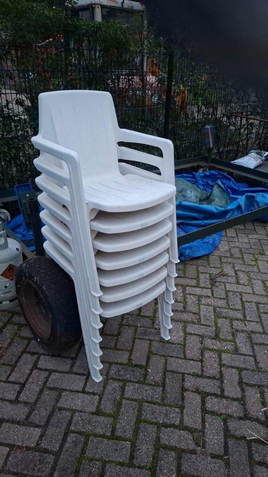 stevige en goede tuinstoelen jardin  7 stuks, Tuin en Terras, Ophalen, Gebruikt, Kunststof