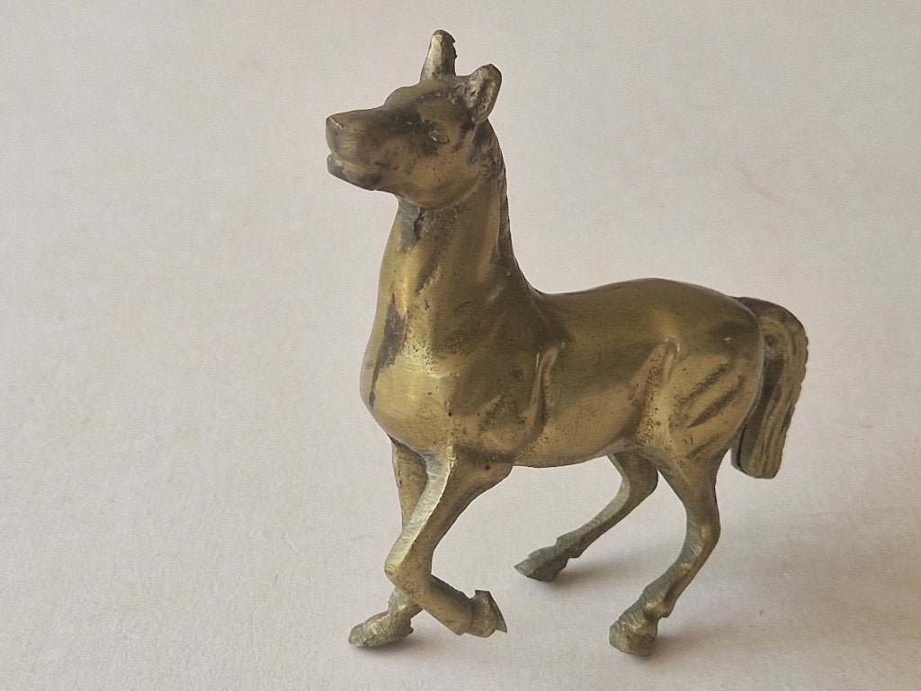 (B) Vintage koperen paardenbeeldje, Ophalen of Verzenden, Zo goed als nieuw