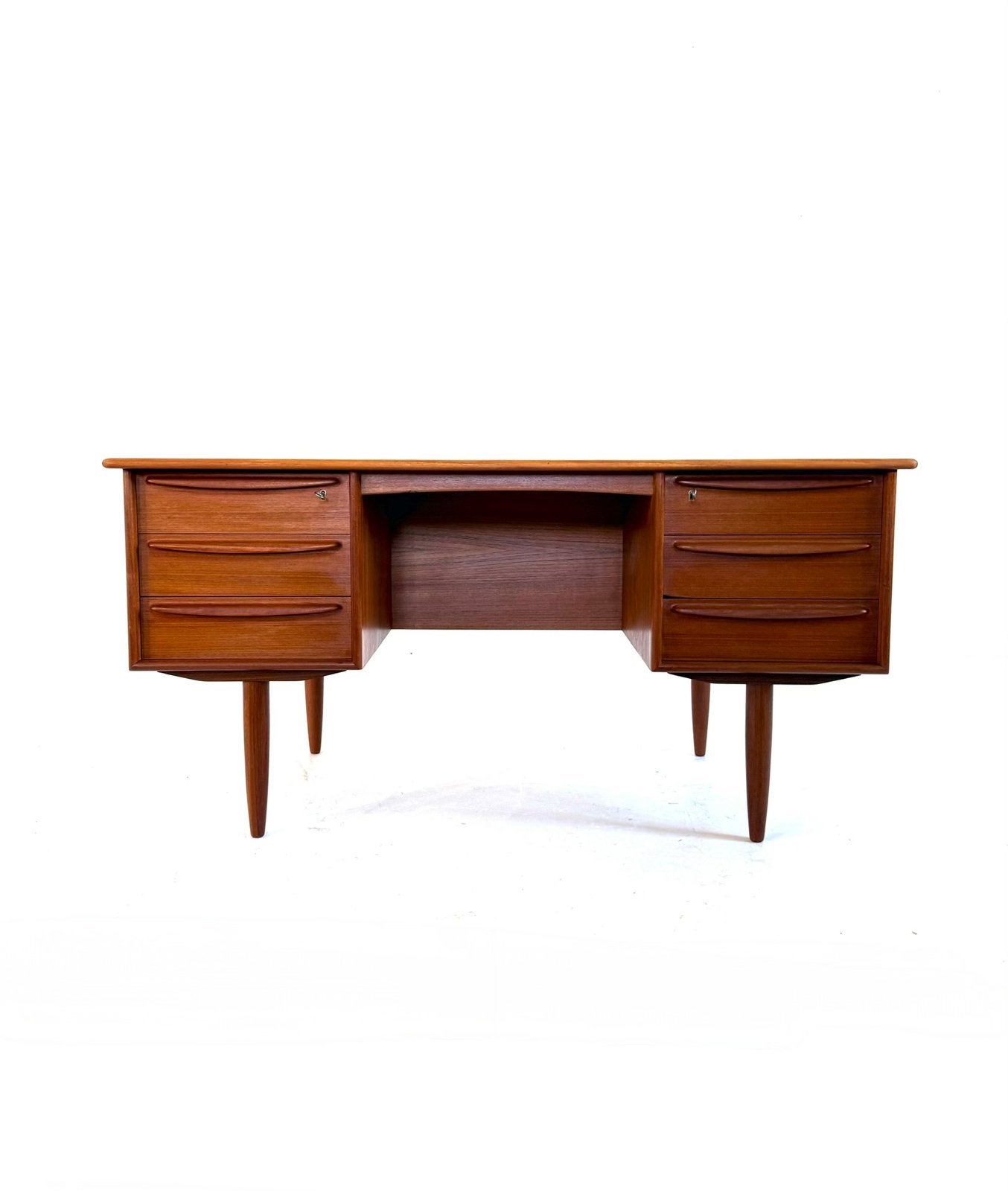 Vintage teakhouten bureau, Svend Åge Madsen, jaren ‘60, Overige typen, Falster Møbelfabrik, Hout, 76 cm