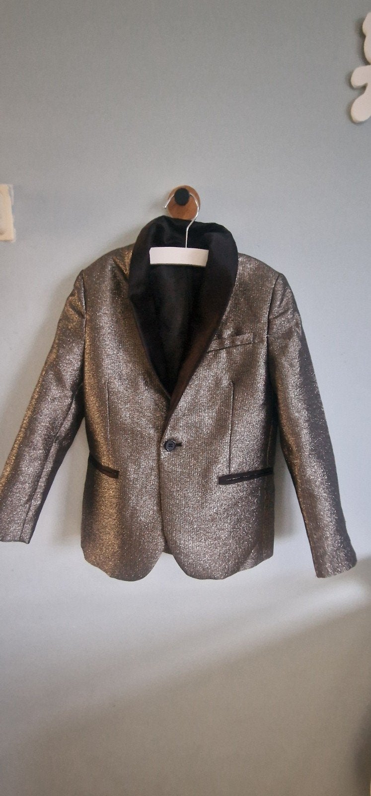 Goud/Bronskleurig Glitter Feestcolbert / Jasje (Als Nieuw!), Ophalen of Verzenden, Zo goed als nieuw, Jongen