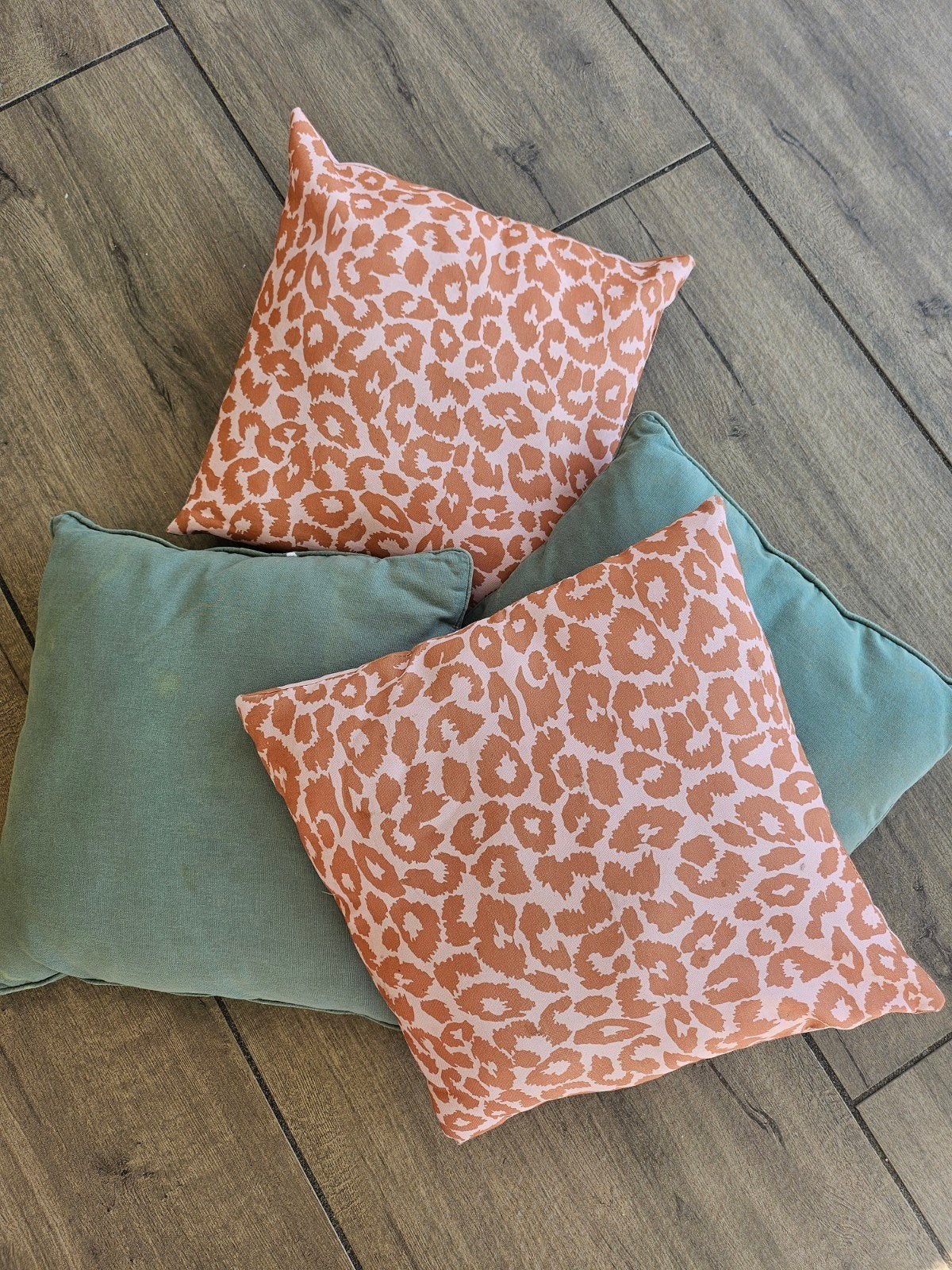 Set van 4 sierkussens: 2x luipaardprint, 2x gestreept, Overige merken, Gebruikt, Meerkleurig, Met print