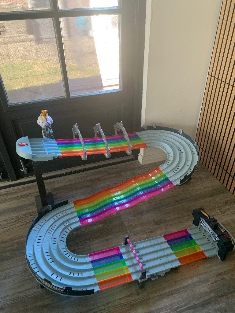 Mariokart racebaan hotwheels met doos, Racebaan, Ophalen of Verzenden, Zo goed als nieuw, Hot Wheels