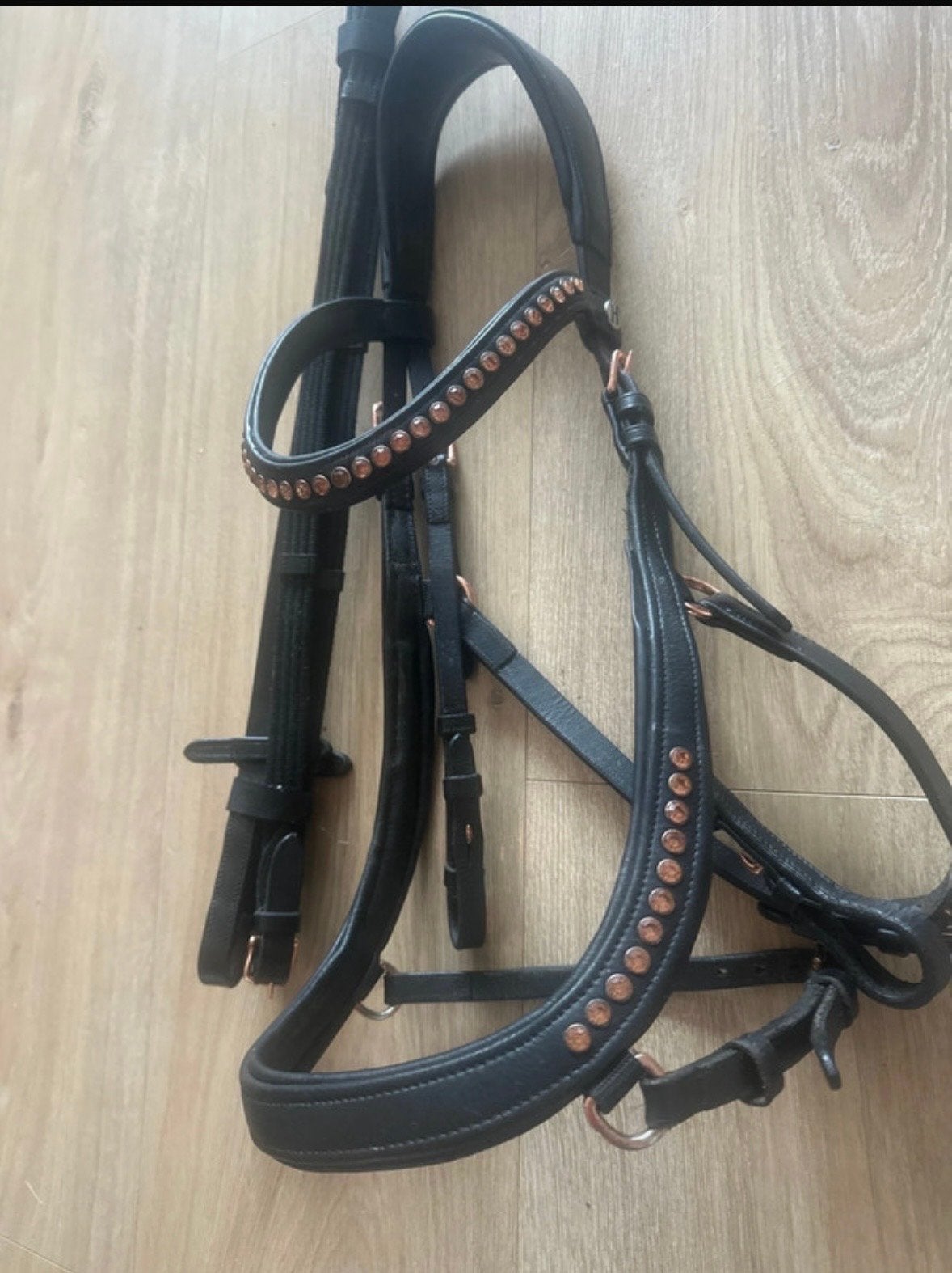Zeer mooi rose gold hoofdstel harry horse maat cob, Dieren en Toebehoren, Hoofdstel, Harry's Horse, Ophalen of Verzenden, Cob