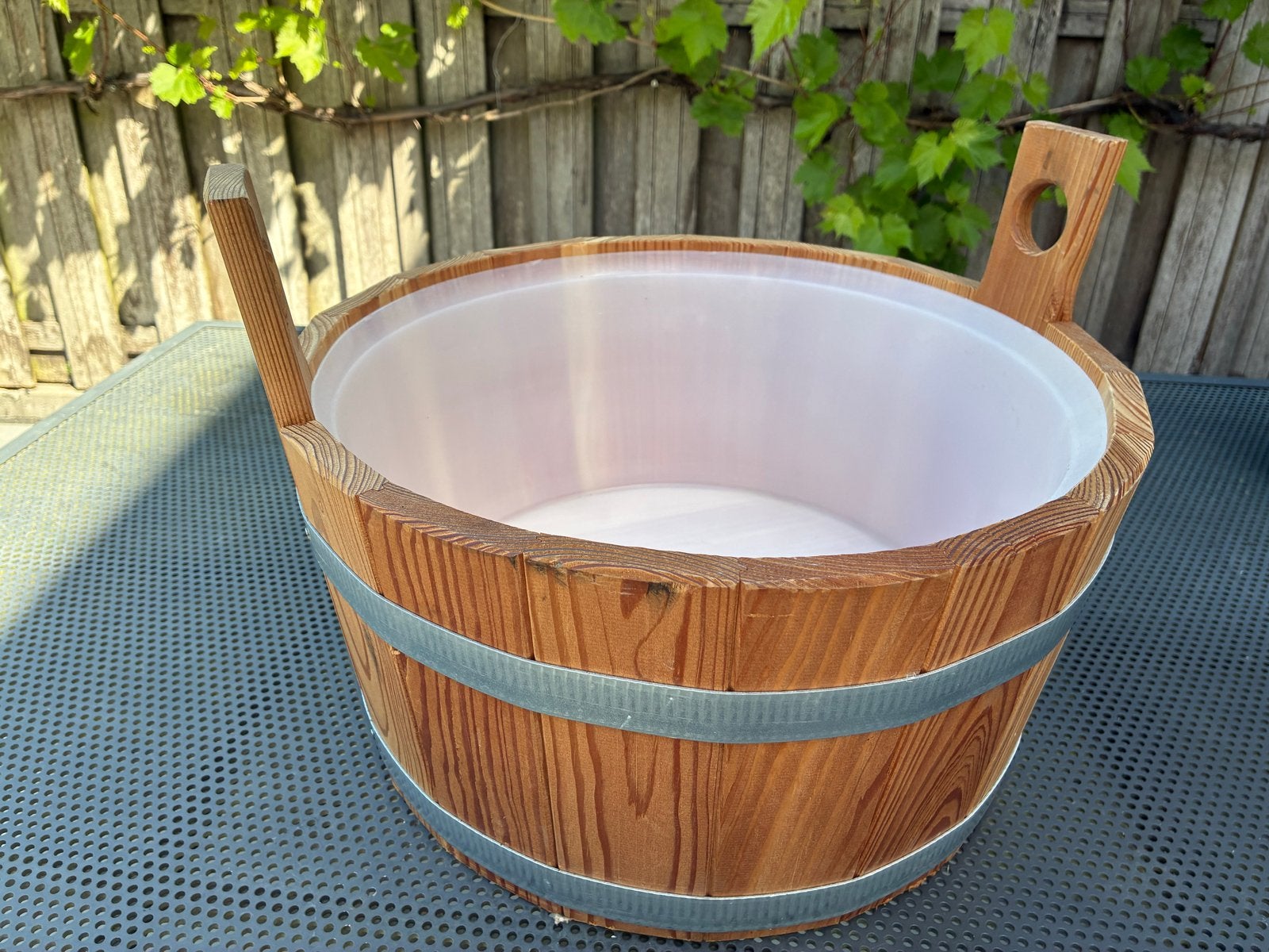 Grote Lariks Sauna Emmer - 40cm Ø, 20cm H, Hout, Nieuw, Ophalen of Verzenden, Landelijk