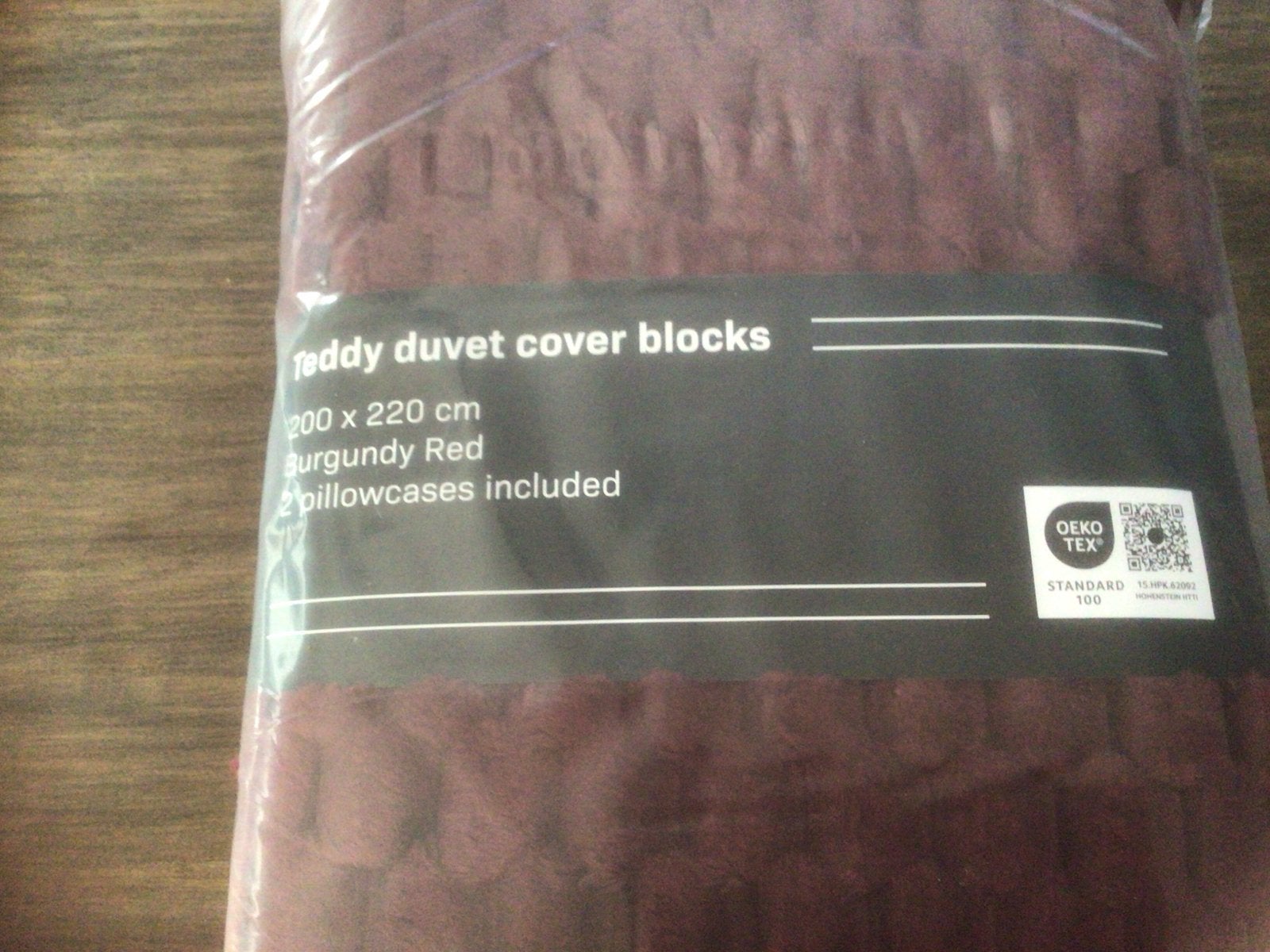 Nieuw Bordeauxrood Teddy Dekbedovertrek 200x220 cm, Lits-jumeaux, Dekbedovertrek, Nieuw, Ophalen of Verzenden