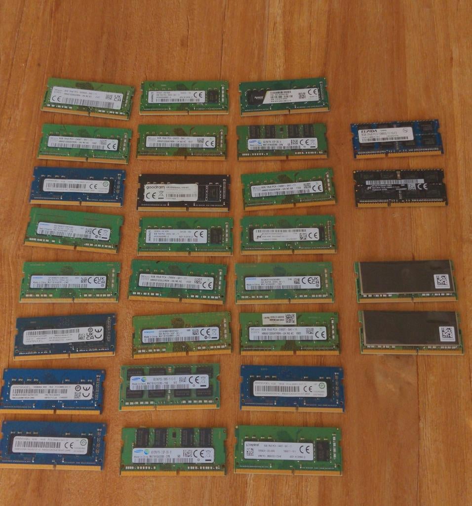 Partij laptop Geheugen SO-DIMM 8GB DDR4 RAM Modules, Computers en Software, RAM geheugen, Gebruikt, DDR4, 8 GB, Ophalen of Verzenden