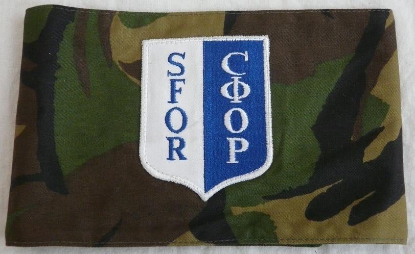 Armband / Armlet, SFOR, Woodland Uitvoering, KL, 1990s(Nr.2), Ophalen of Verzenden, Landmacht, Nederland, Kleding of Schoenen