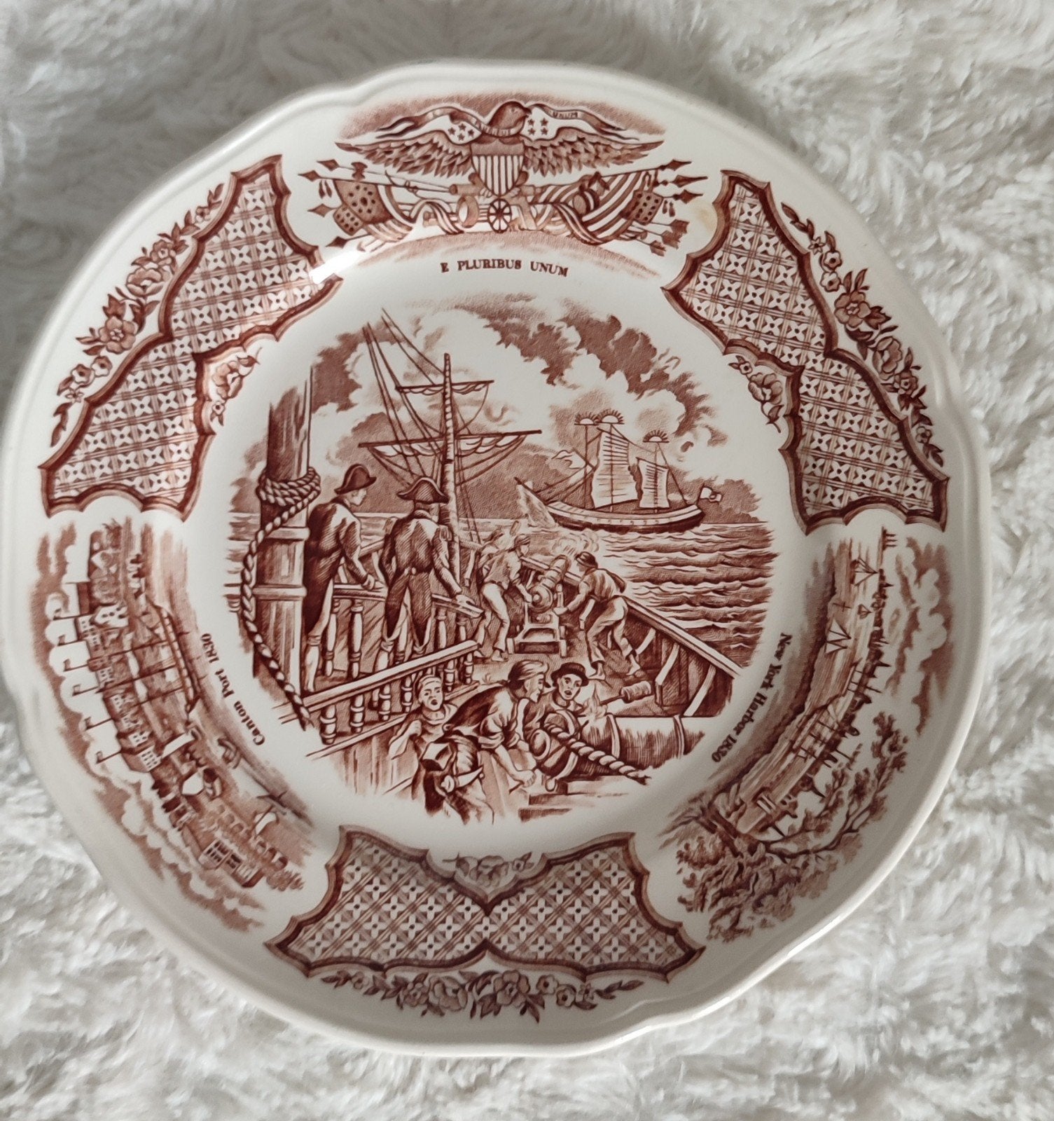 Antiek Alfred Meakin Staffordshire 'Fair Winds' bord, Verzenden