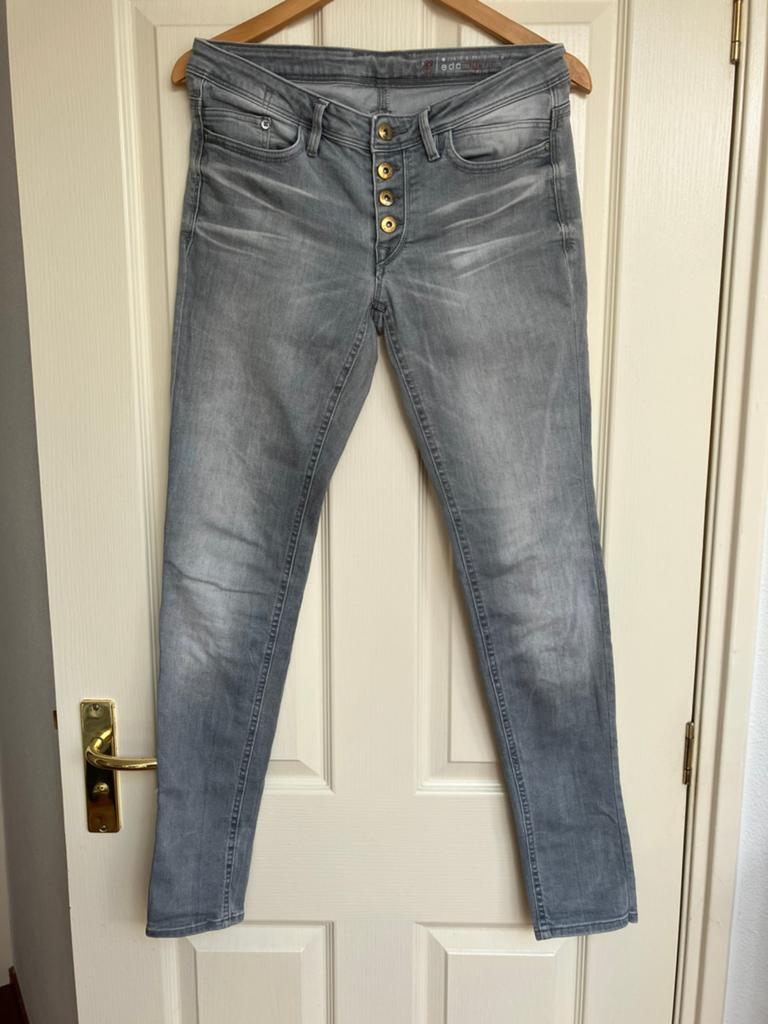 Spijkerbroek - grijs - Edc - 29/32, Kleding | Dames, Ophalen of Verzenden, Zo goed als nieuw, Grijs, Lang