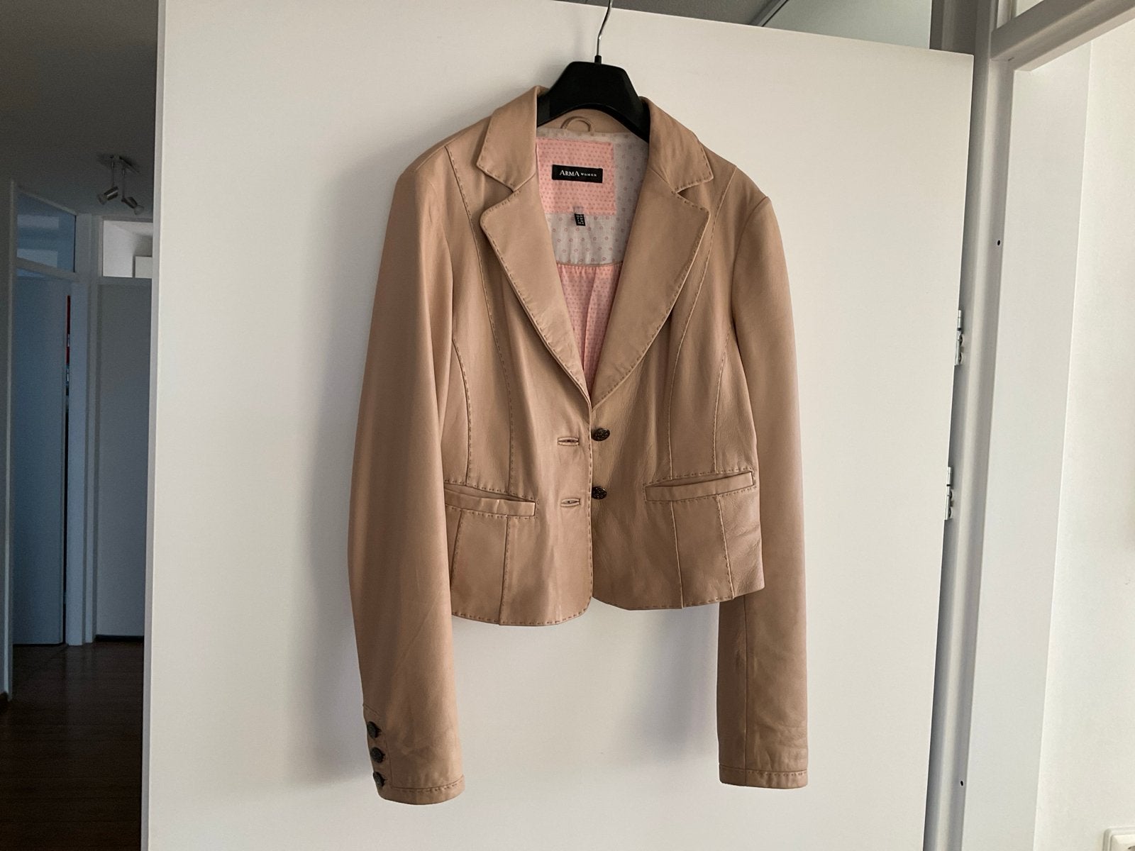 Arma Women Leren Jasje - Beige - Maat 36 (S), Verzenden, Zo goed als nieuw, Maat 36 (S), Beige